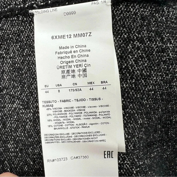 Armani Collezioni long sleeveless zip-up herringbone ombré cardigan. - Picture 9 of 10